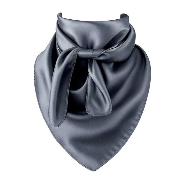 Steel Blue Wild Rag Large Scarf 23x23" Western Accessory Cowgirl or Cowboy - Picture 1 of 5